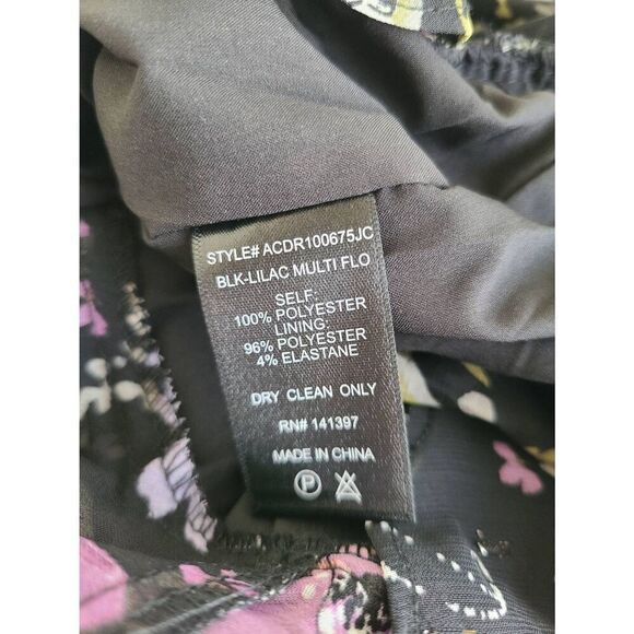 ASTR The Label Womens Stretch Chiffon Floral Print Kimba Mini Dress Black Medium - Picture 7 of 7